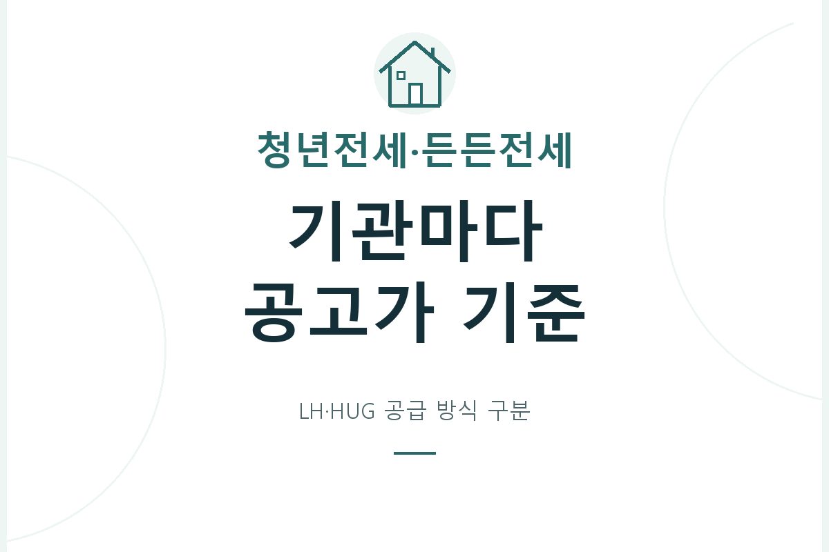 청년전세임대와 든든전세주택의 공급기관·집을 찾는 주체를 구분하고, LH·HUG 공고별 본인 부담과 계약기간·진행 순서를 확인합니다.